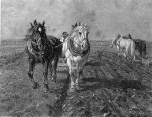 Bei Der Feldarbeit by Friedrich Eckenfelder