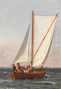 A Fishing Boat Sailing In Good Weather by Christoffer Wilhelm Eckersberg