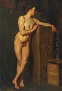 Study Of A Standing Male Nude by Christoffer Wilhelm Eckersberg