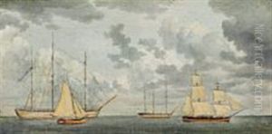 A Study Of The Sky With An Outline Of Ships by Christoffer Wilhelm Eckersberg