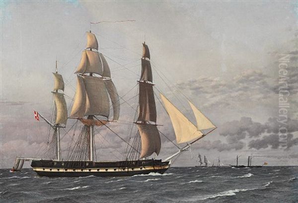 A Frigate "nymfen" (the Nymph) Sailing - view 1