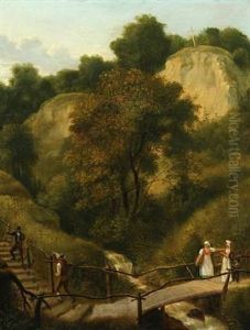Cross Cliff At Liselund On Moen by Christoffer Wilhelm Eckersberg