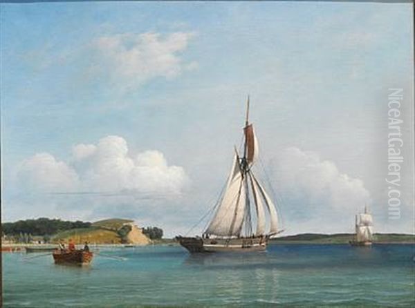 Seascape With Sailing Boats Off The Danish Coast - view 1