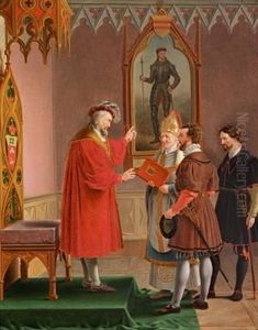 Hertug Adolf, Som Afslaar Tilbudet Om Den Danske Krone Og Anbefaler Sin Sosterson, Grev Christian Af Oldenborg, Til Samme by Christoffer Wilhelm Eckersberg
