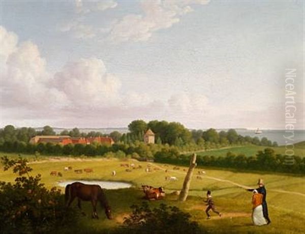 Prospekt Af Hovedgaarden Nordfeldt Paa Moen - view 1
