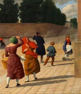 En Storm/blaesevejr by Christoffer Wilhelm Eckersberg