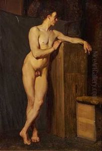 Akademistudie Af Staende Mandlig Model by Christoffer Wilhelm Eckersberg