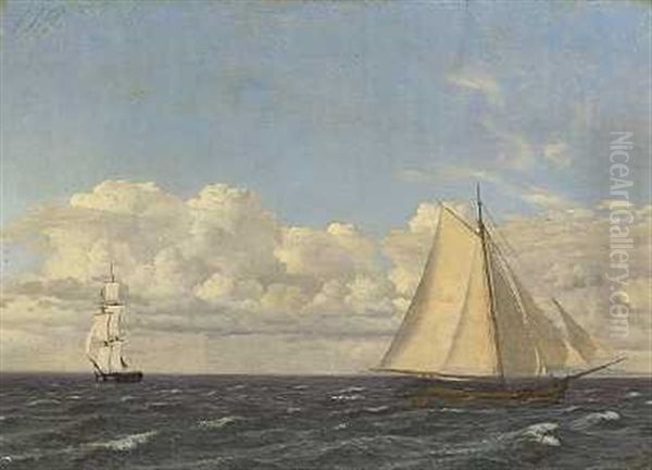 En Jagt Og En Brig Under Seil - view 1