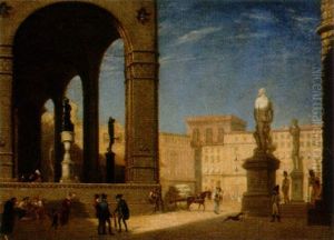 Piazza Della Signoria I Florens by Christoffer Wilhelm Eckersberg