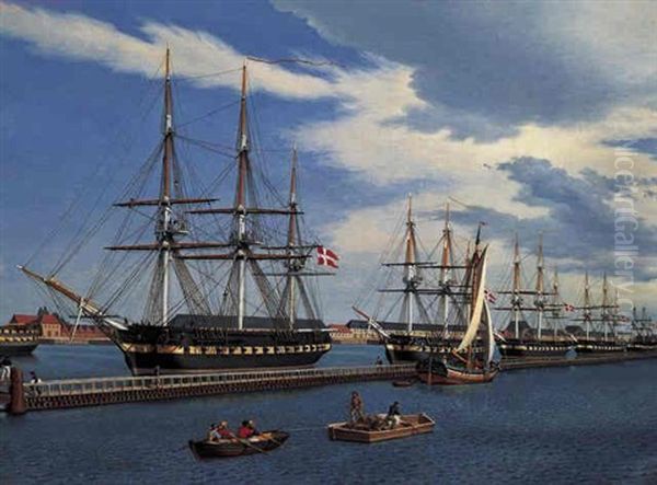 Danish Frigates Under Equipment In Early 1849 - view 1