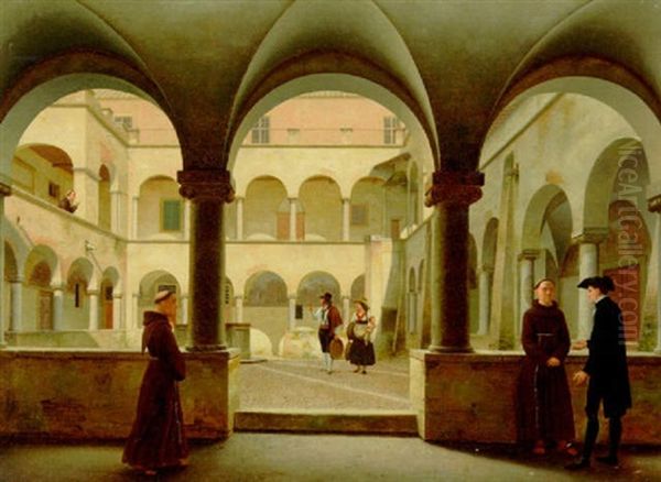 Klostergarden I St. Maria In Aracoeli Med En Romersk Familie - view 1