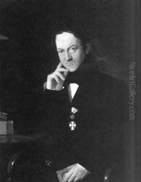 Portrait Of Adolph Callisen Seated By A Writing Table - view 1