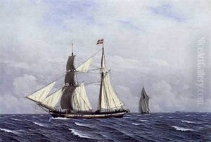 En Skonnert For Fulde Sejl by Christoffer Wilhelm Eckersberg