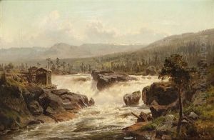 Fjellandskap Med Fossestryk by Johan Fredrik Eckersberg