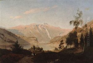 Ferdesl Pa Landevei Langs Fjorden by Johan Fredrik Eckersberg