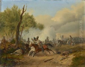 Schlacht Zu Napoleonischer Zeit by Henri-Ambros Eckert