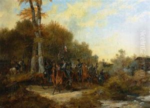 Ulanenheer Im Herbstwald by Henri-Ambros Eckert