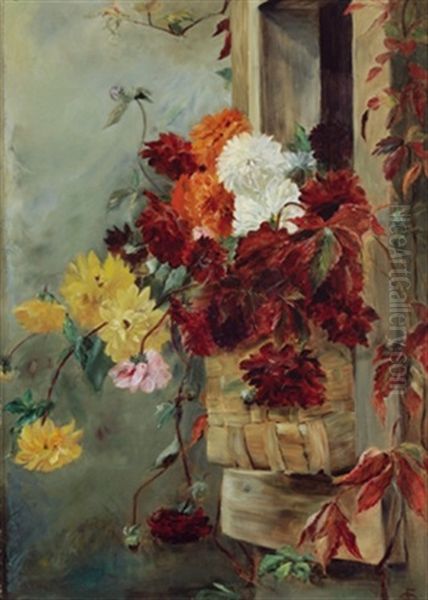 Blumenstilleben Mit Weidenkorb - view 1