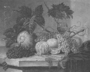 Stilleben Mit Obst Und Weinbecher by Otto Eckmann