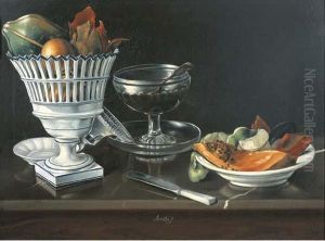 Naturaleza Muerta Con Papaya Y Limon by Jose Agustin Arrieta