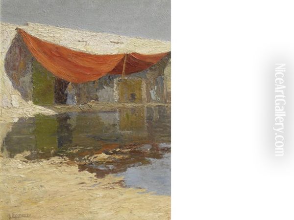 House With Red Tent - view 1