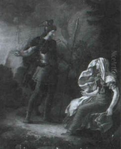 En Viking Tager Afsked Med Sin Kaere by M. Heinrich Eddelein
