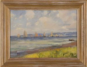 Sailing Ships Off The Coast by Henry Stephens Eddy