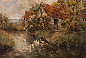 Ducks On A Cottage Stream