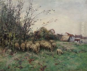 Schafherde Auf Der Wiese by Frederick Charles Vipont Ede