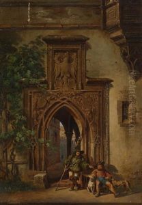 Bewachtes Stadttor Mit Wappen