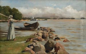 Going To The Rowing Boat by Albert Edelfelt