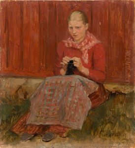 A Girl Knitting