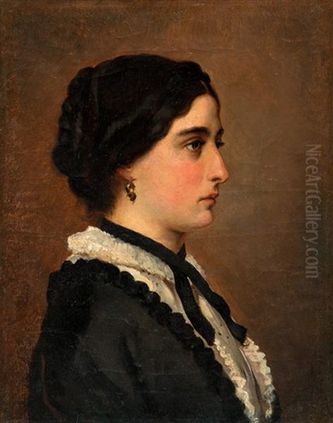 A Young Woman In Black - view 1