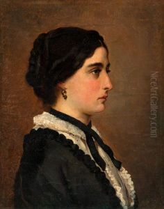 A Young Woman In Black by Albert Edelfelt