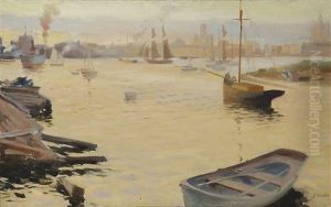 South Harbour Of Helsinki I by Albert Edelfelt