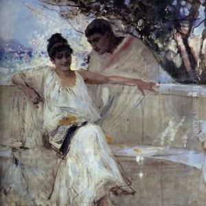 Horace And Lydia (horatius Och Lydia) by Albert Edelfelt