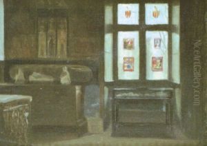 Mork Interior by Albert Edelfelt