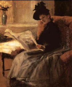 The Morning Paper by Albert Edelfelt