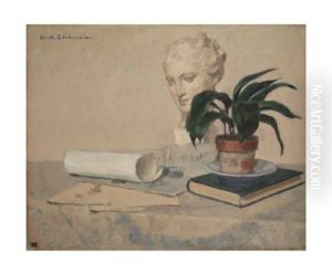 Nature Morte Au Buste De Femme by Charles-Auguste Edelmann