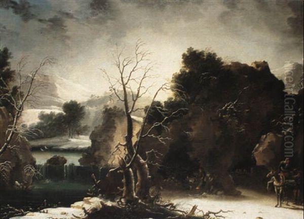 Figures In A Winter Landscape - view 1
