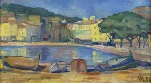 Harbour In The South Of France by Hans Eder