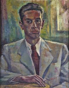 Herrenportrait En Face by Hans Eder