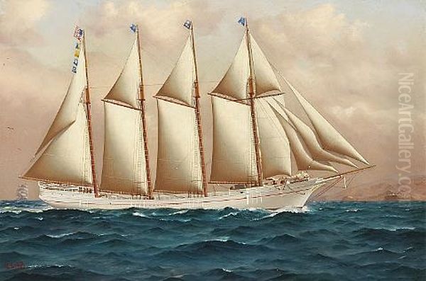 Schooner "mahukona" In Full Sail - view 1
