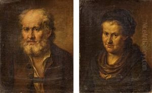 Bildnis Eines Alteren Herren (+ Bildnis Einer Alteren Dame; Pair) by Johann Georg Josef Edlinger