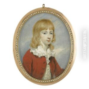 Portrait Of A Young Boy Wearing A Red Coat, Pale Yellow Waistcoat And White Chemise