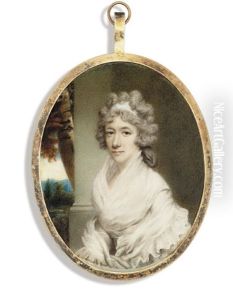 Hester Frances, Lady Bellingham, In White Dress With White Muslin Fichu