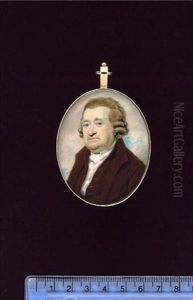 Henry Sawbridge, Of East Haddon Hall, Northamptonshire, Wearing Brown Coat, Matching Waistcoat And White Shirt, His Wig With Side-buckles by Henry Edridge