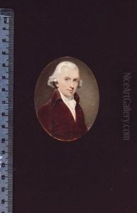 A Gentleman, Wearing Burgundy Coat, White Waistcoat And Frilled Chemise, His Hair Powdered