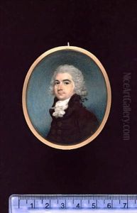 A Gentleman, Wearing Brown Coat, Frilled White Cravat And Powdered Wig Worn En Queue