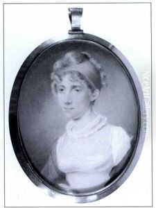 Portrait Of A Lady In White Dress With Blue Wrap